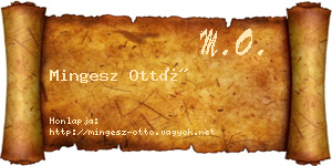 Mingesz Ottó névjegykártya